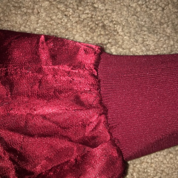 Red bomber jacket with cute tumblr patches - Picture 8 of 8